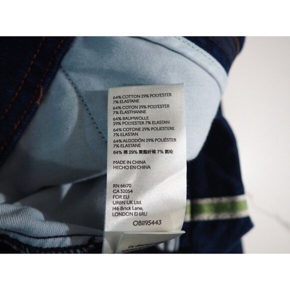 Pilcro Anthropologie Blue Dark Wash Denim Straight Leg High Rise Jeans, Size 27 - Picture 15 of 16